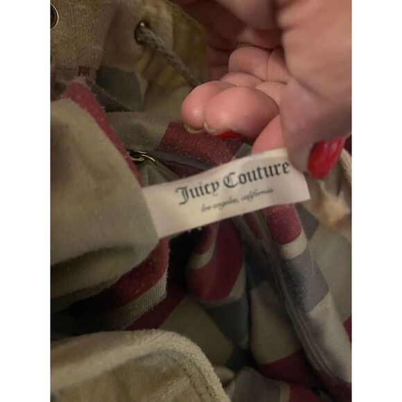 Cream/beige velvet/velour campus,school multi pocket cargo Backpack - Picture 9 of 12